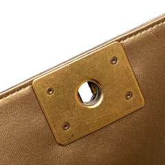 Old Medium Quilted Metallic Lambskin Boy Flap