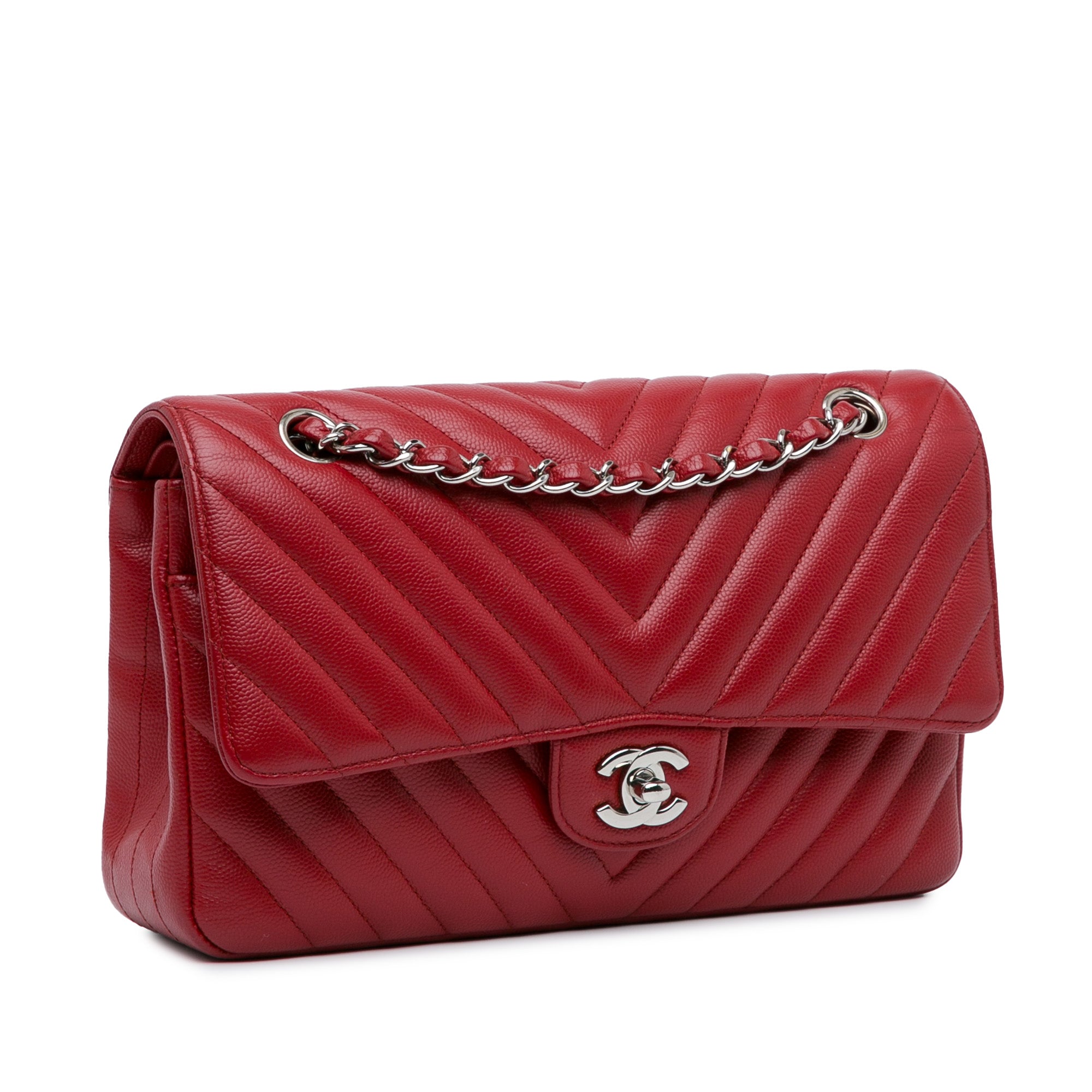 Medium Classic Chevron Caviar Double Flap