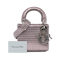 Mini Metallic Patent Microcannage Lady Dior