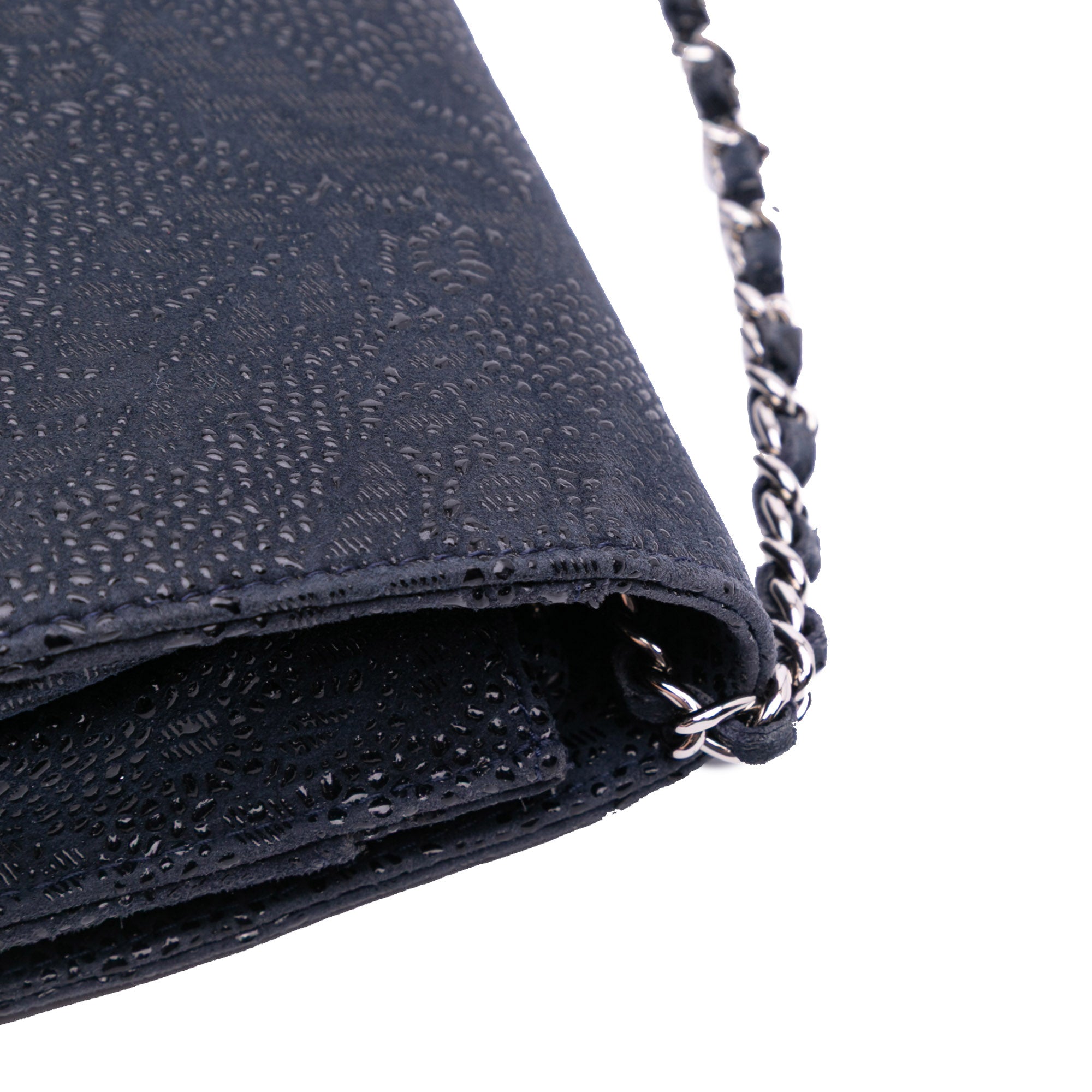 Lace Overlay Goatskin Wallet On Chain