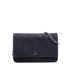 Lace Overlay Goatskin Wallet On Chain