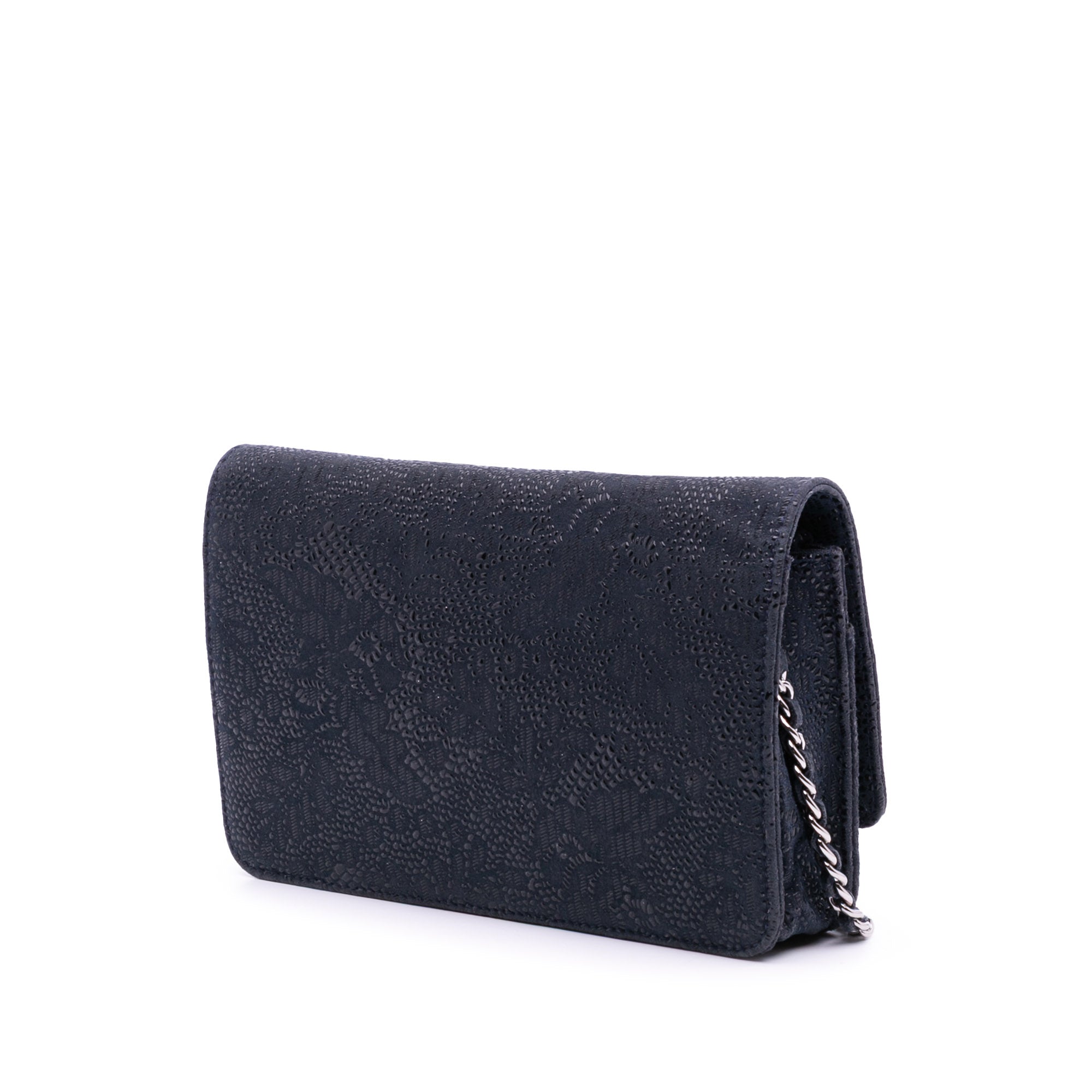 Lace Overlay Goatskin Wallet On Chain