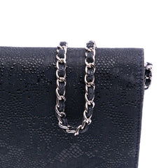 Lace Overlay Goatskin Wallet On Chain