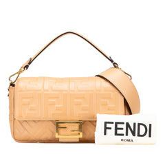 Zucca Embossed Leather Baguette Satchel