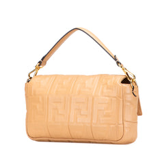Zucca Embossed Leather Baguette Satchel