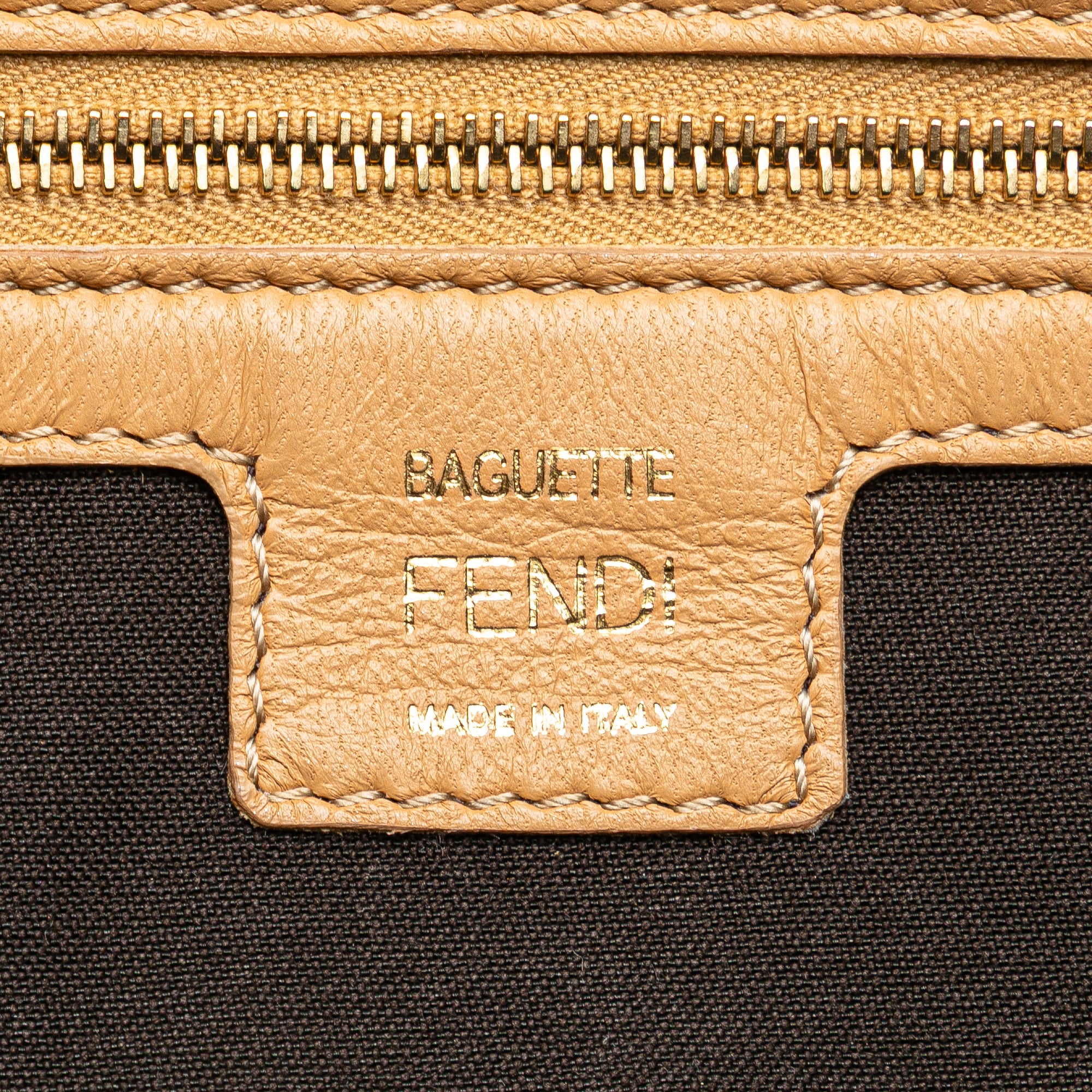 Zucca Embossed Leather Baguette Satchel