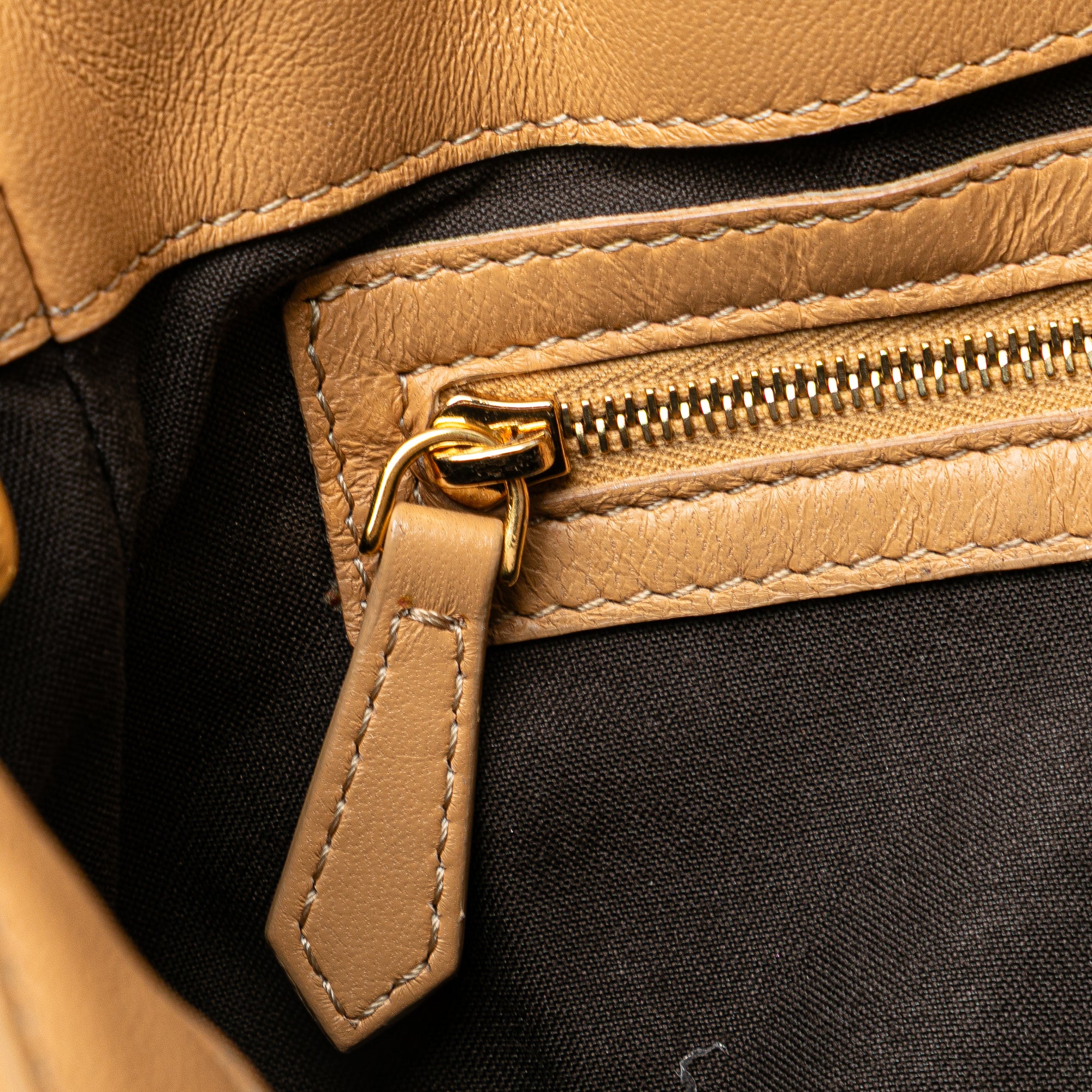 Zucca Embossed Leather Baguette Satchel