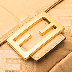 Zucca Embossed Leather Baguette Satchel