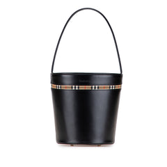 Haymarket Check Trimmed Leather Bucket Bag