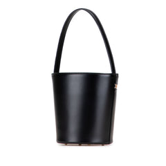 Haymarket Check Trimmed Leather Bucket Bag