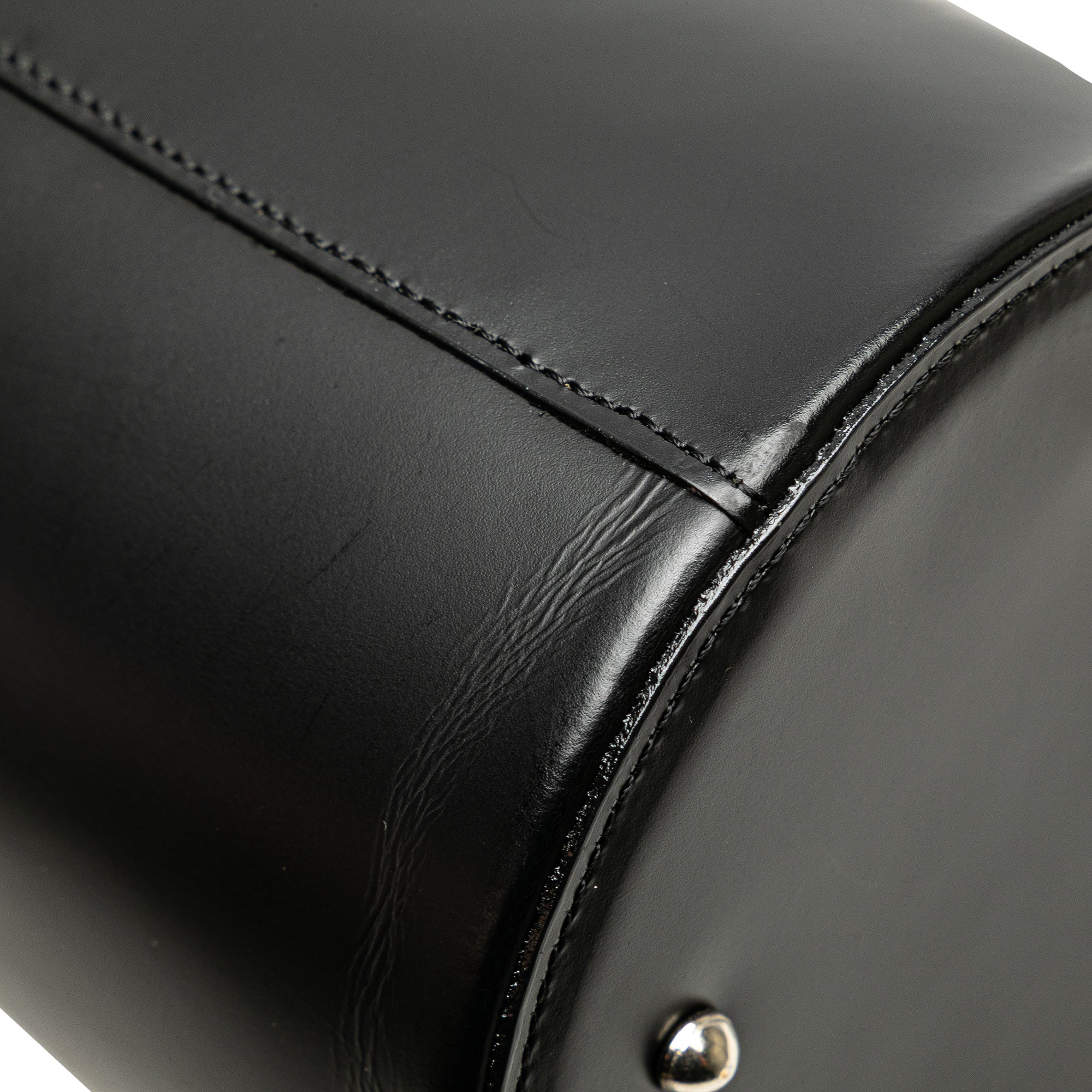 Haymarket Check Trimmed Leather Bucket Bag