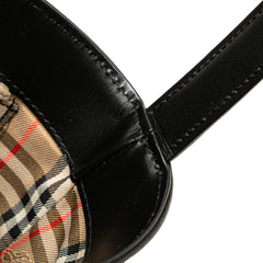 Haymarket Check Trimmed Leather Bucket Bag