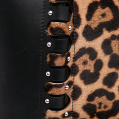 Pony Hair and Leather Leopard Printed Le Hinge Tote