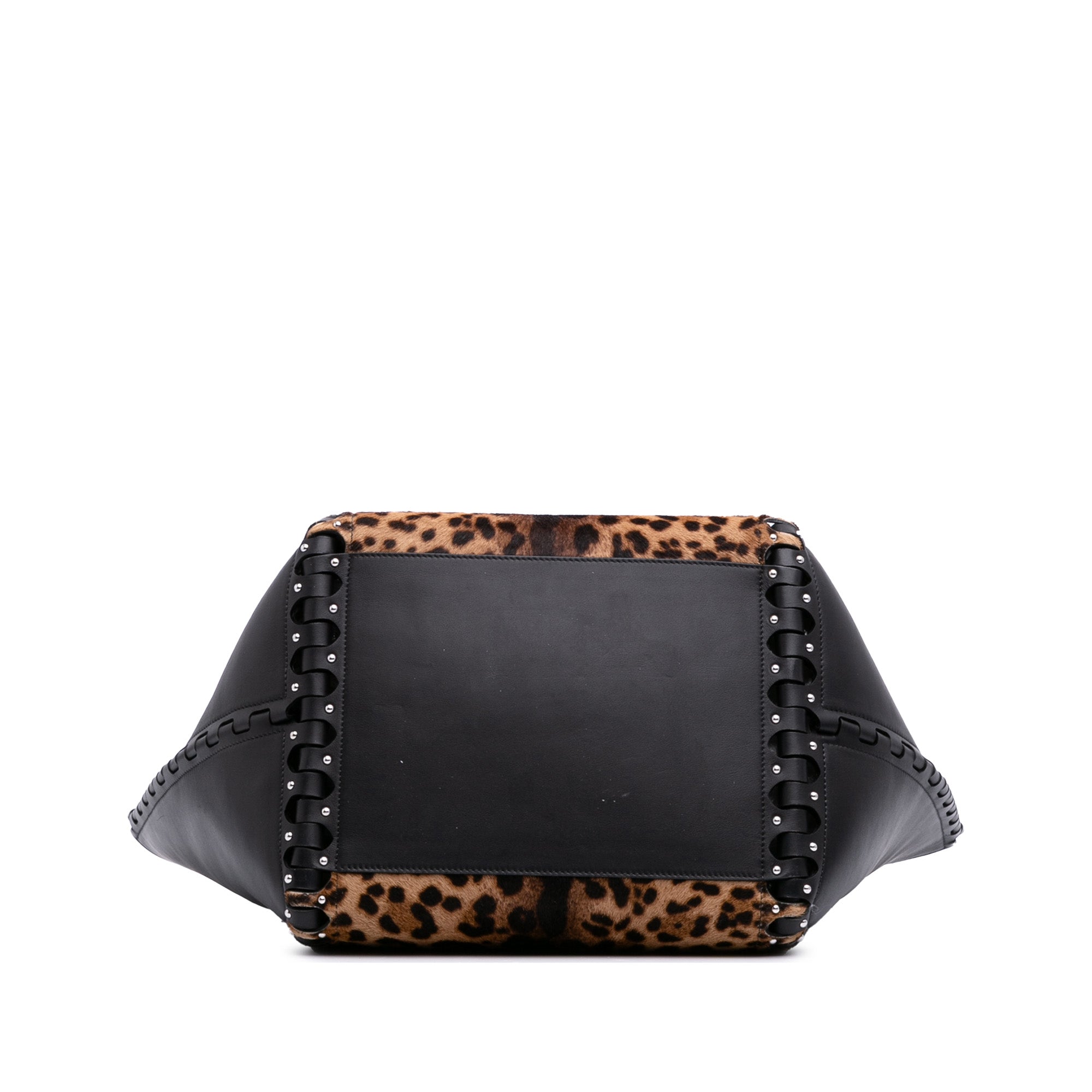 Pony Hair and Leather Leopard Printed Le Hinge Tote
