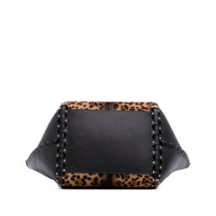 Pony Hair and Leather Leopard Printed Le Hinge Tote