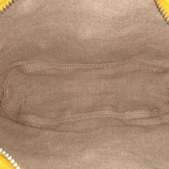 Canvas and Leather Cutout Flower Crossbody