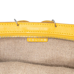 Canvas and Leather Cutout Flower Crossbody