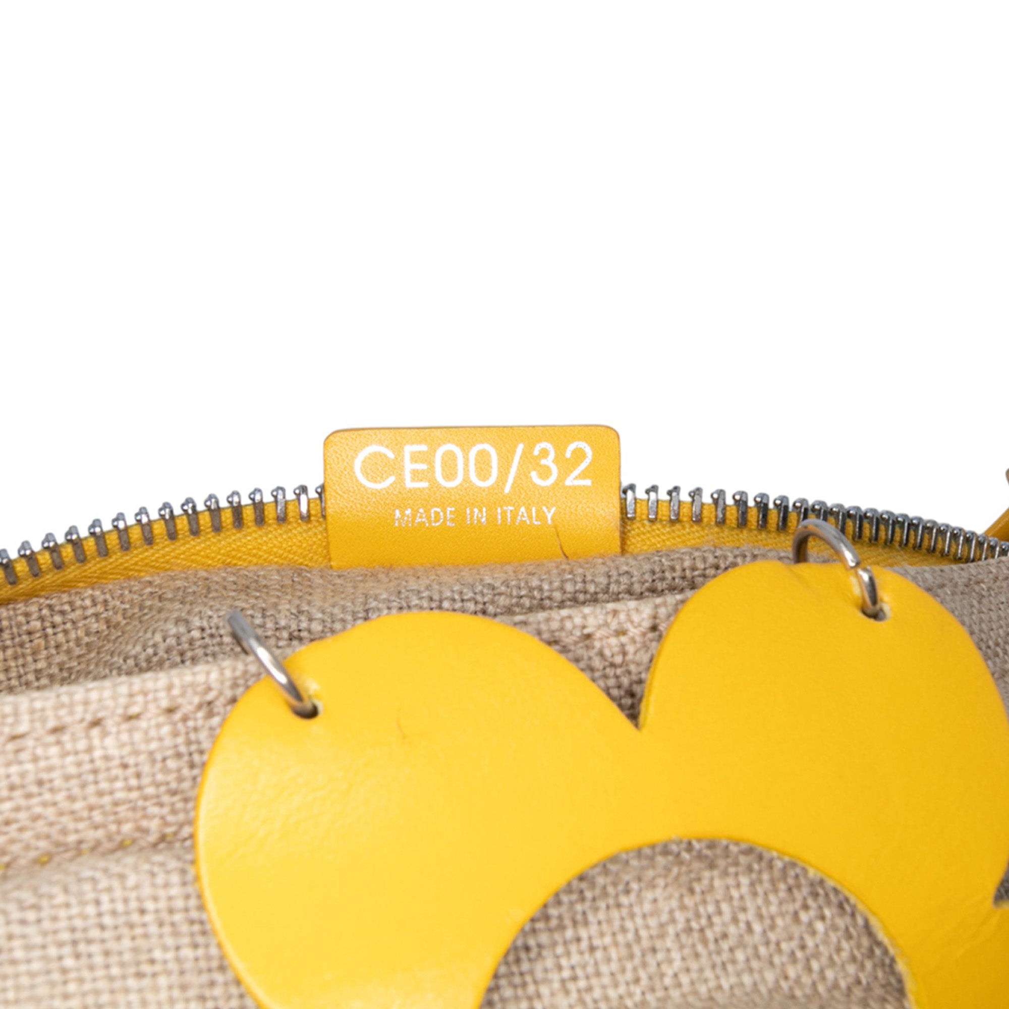 Canvas and Leather Cutout Flower Crossbody