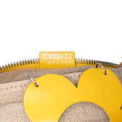 Canvas and Leather Cutout Flower Crossbody