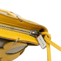 Canvas and Leather Cutout Flower Crossbody