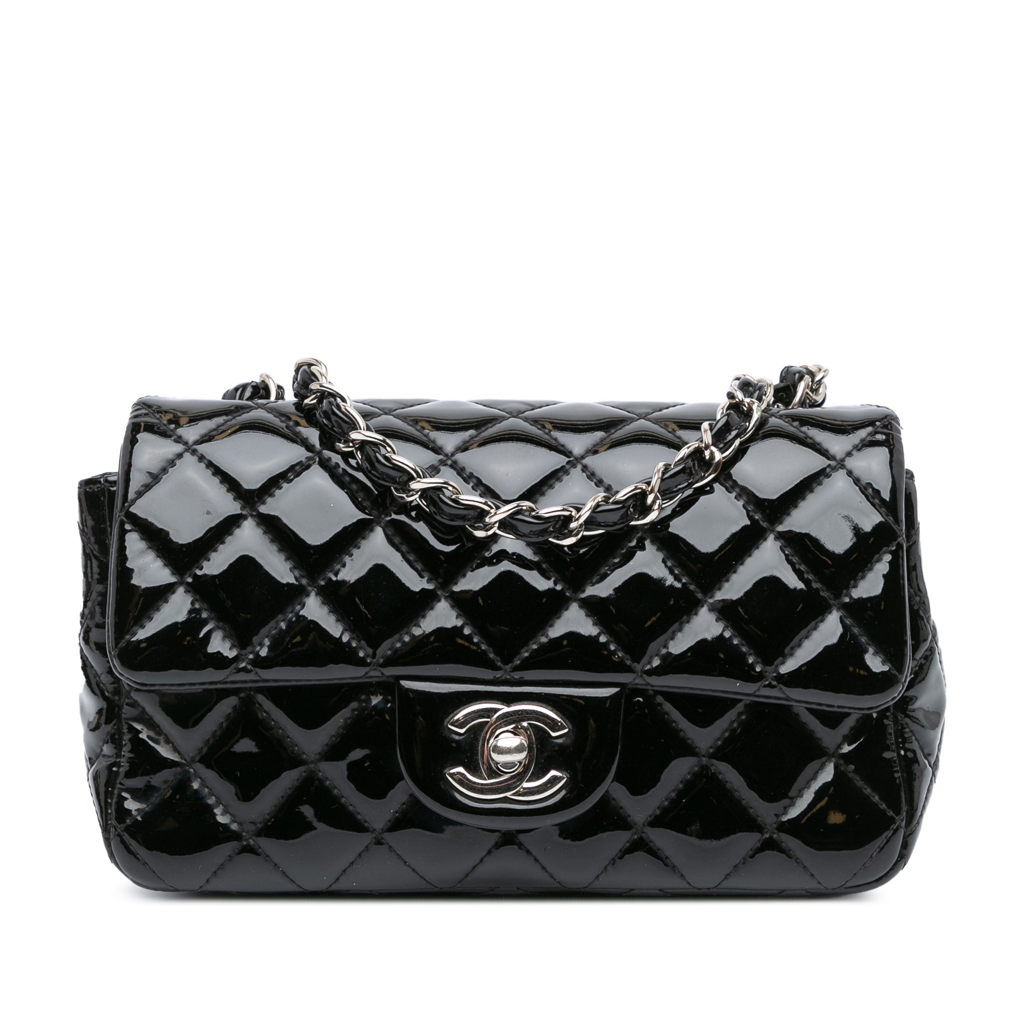 Mini Rectangular Classic Patent Single Flap