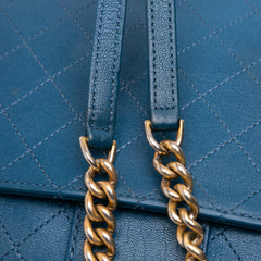 Large Quilted Sheepskin Front Chain Flap