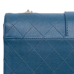 Large Quilted Sheepskin Front Chain Flap