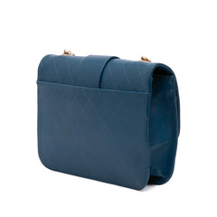 Large Quilted Sheepskin Front Chain Flap