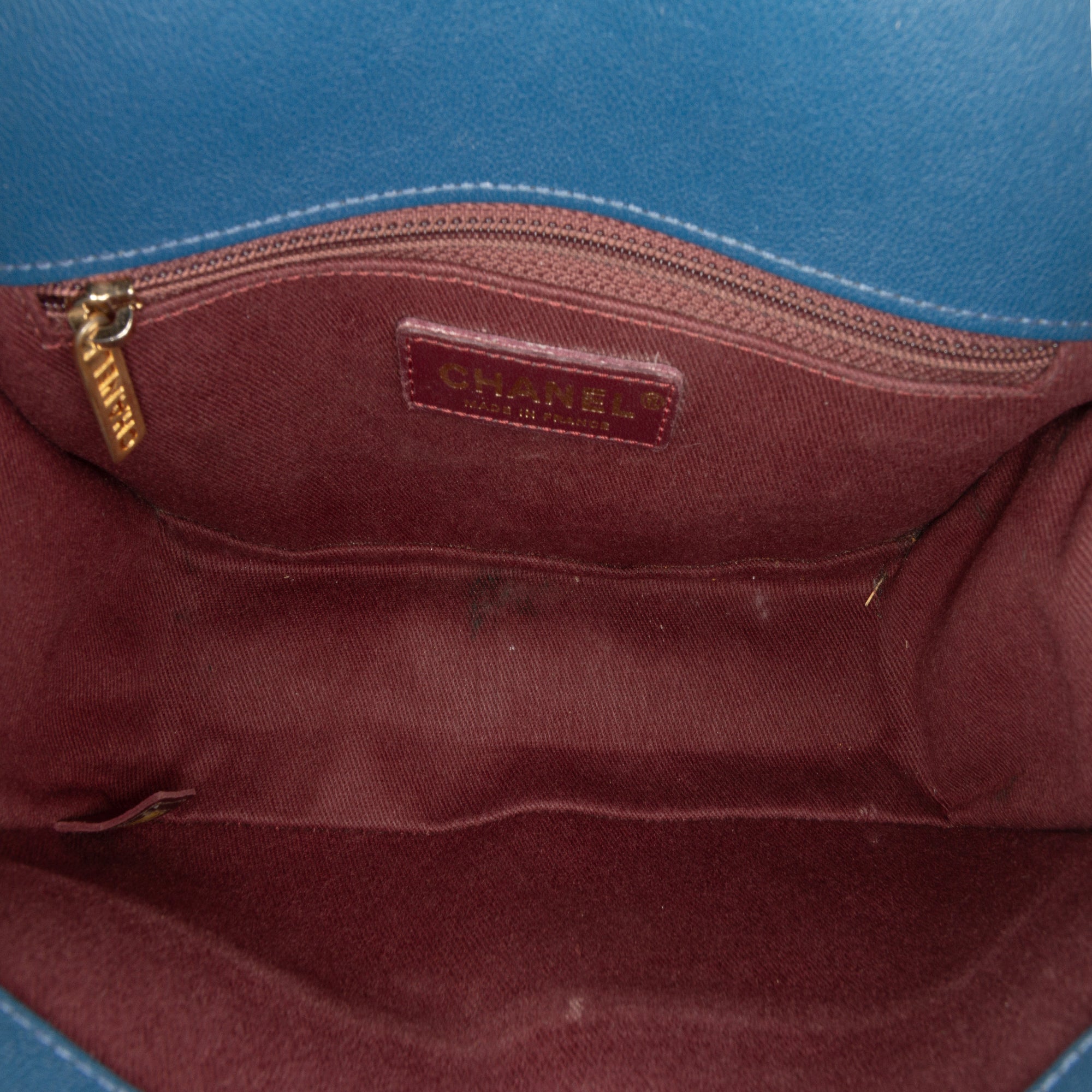 Large Quilted Sheepskin Front Chain Flap