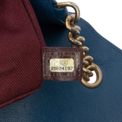 Large Quilted Sheepskin Front Chain Flap