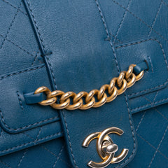 Large Quilted Sheepskin Front Chain Flap