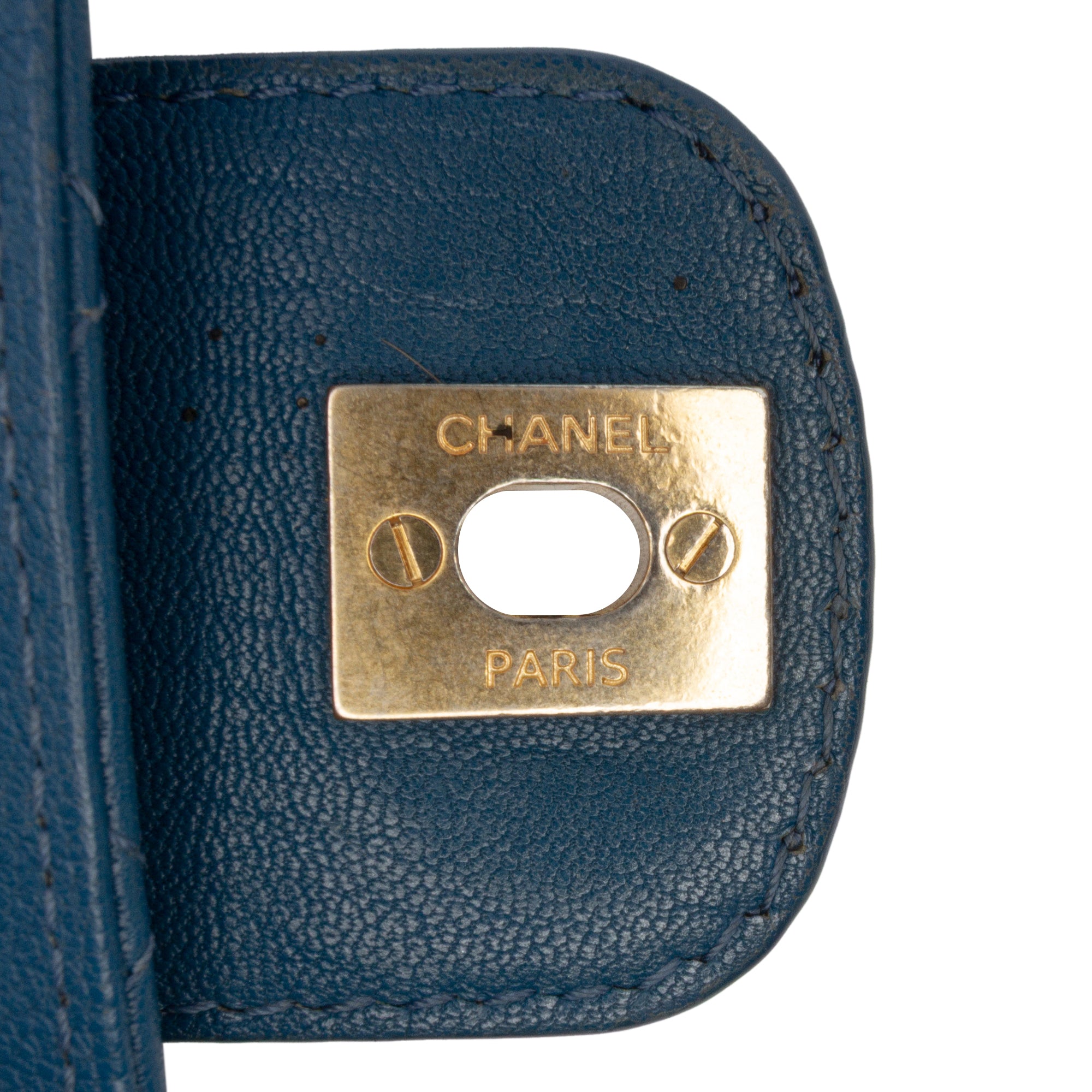 Large Quilted Sheepskin Front Chain Flap