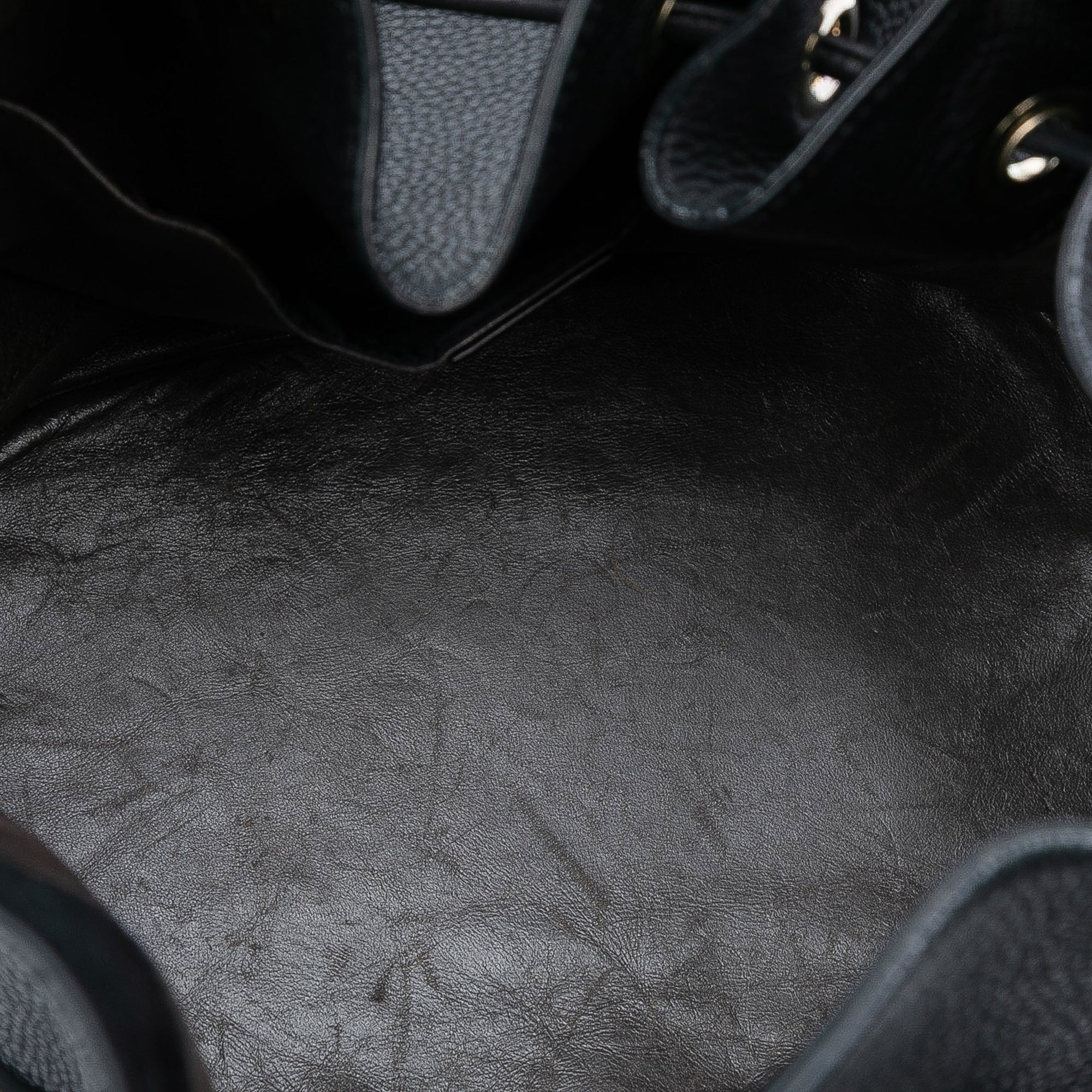 Pebbled Calfskin Miss Bamboo Tassel Bucket Bag