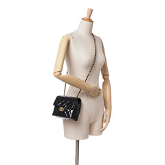 Mini Square Classic Patent Single Flap
