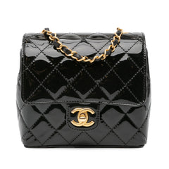 Mini Square Classic Patent Single Flap