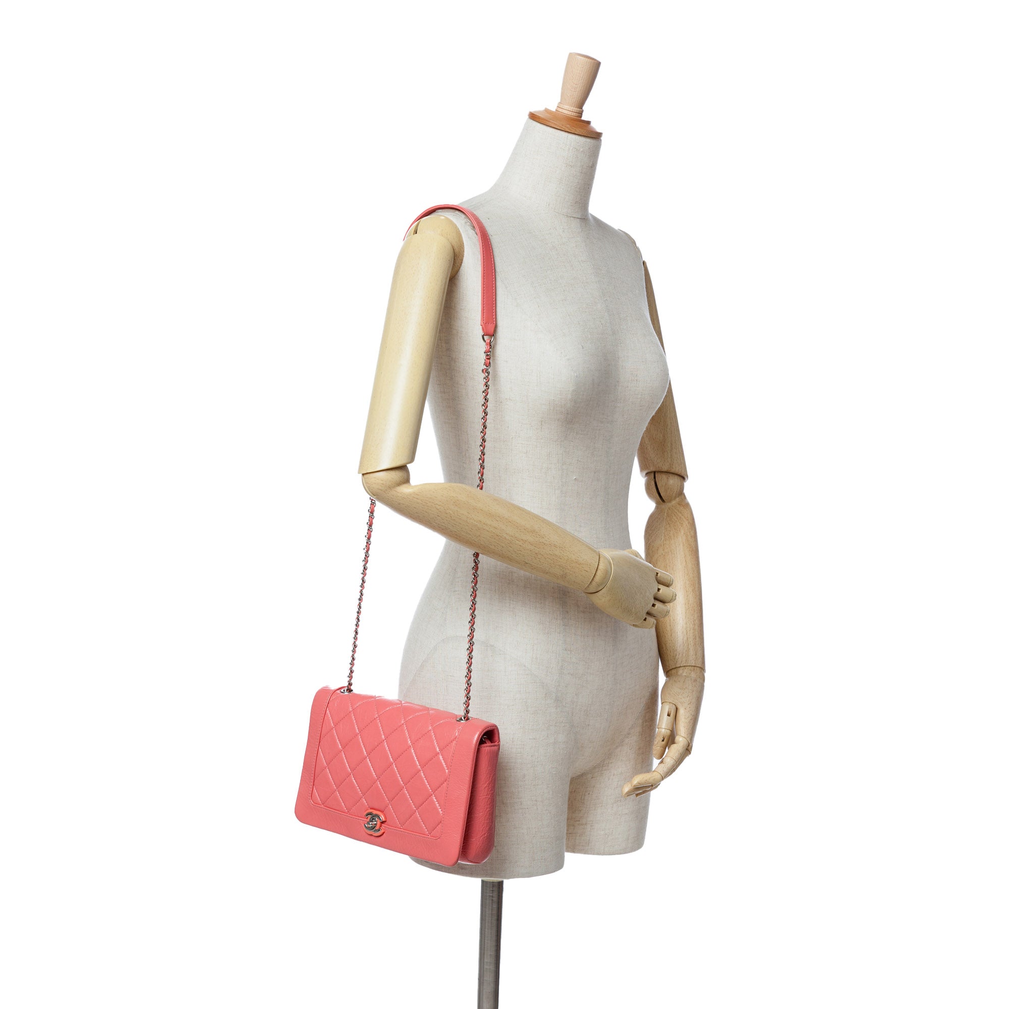 Crumpled Calfskin Bi Quilted Vintage Full Flap