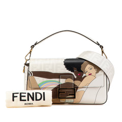Zucca Graphic Print Coated Canvas Bikini Girls Baguette Satchel