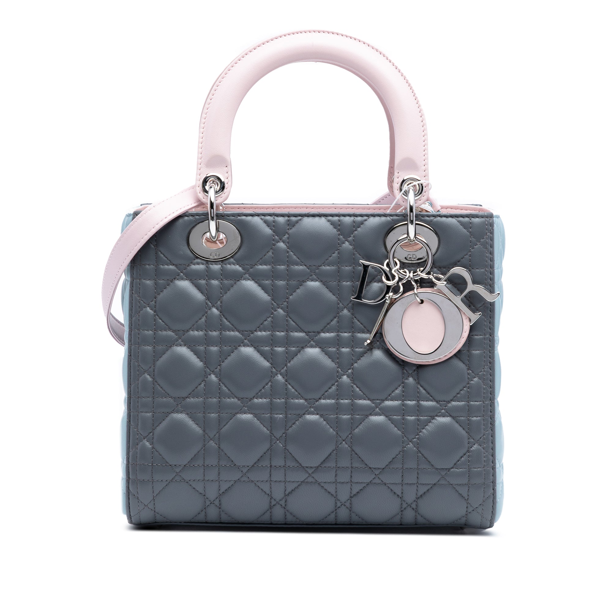 Medium Tricolor Lambskin Cannage Lady Dior