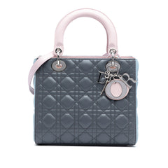 Medium Tricolor Lambskin Cannage Lady Dior