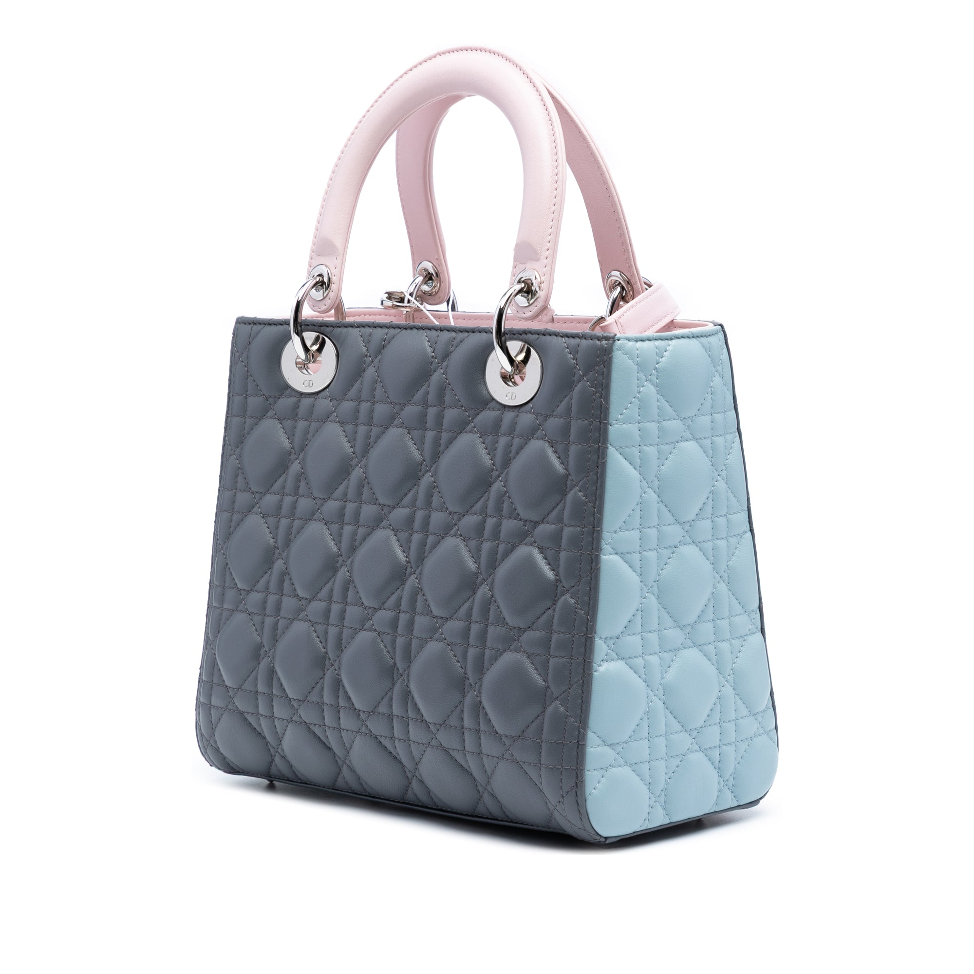 Medium Tricolor Lambskin Cannage Lady Dior