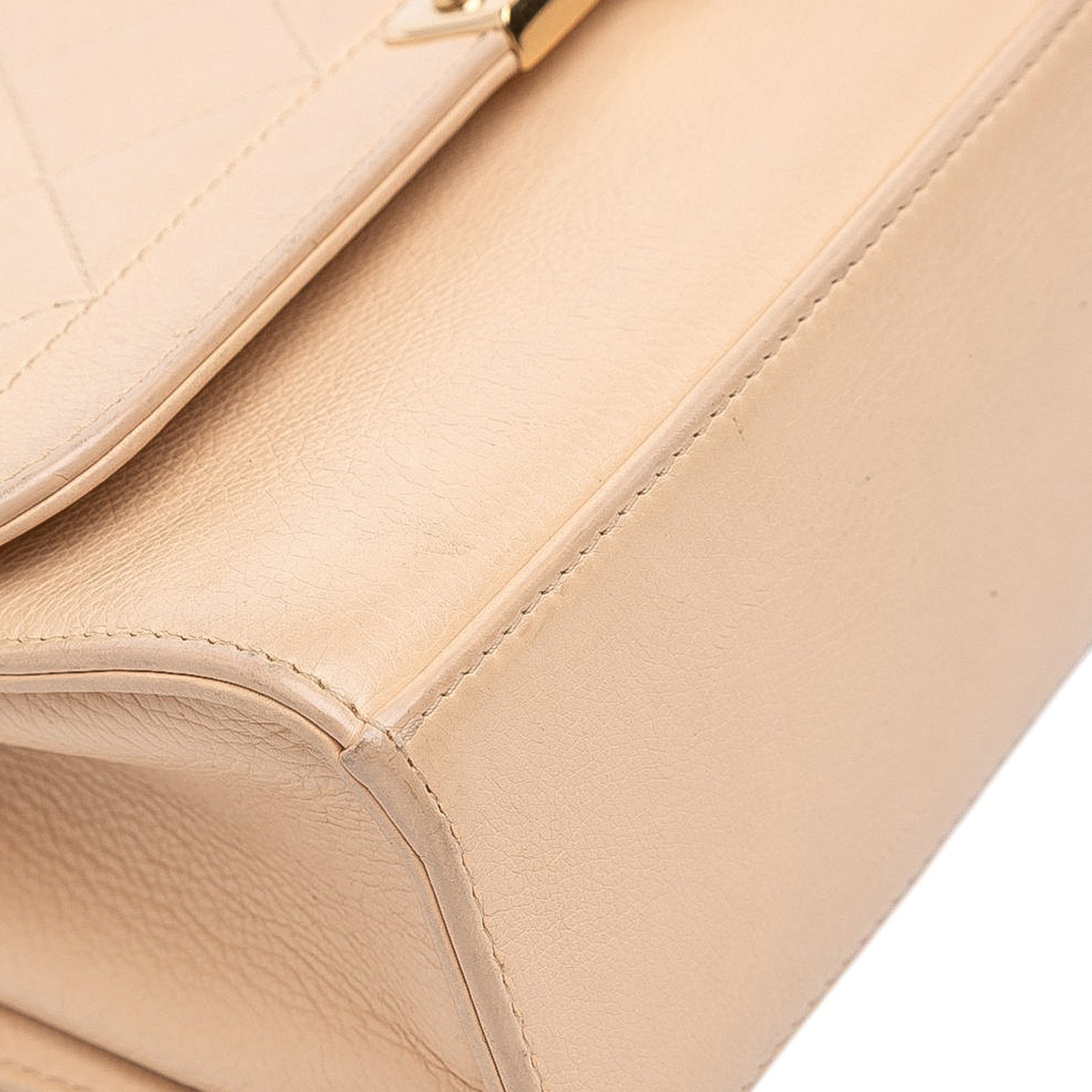 Medium Quilted Calfskin Label Click Flap