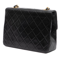 Square Quilted Lambskin Single Flap