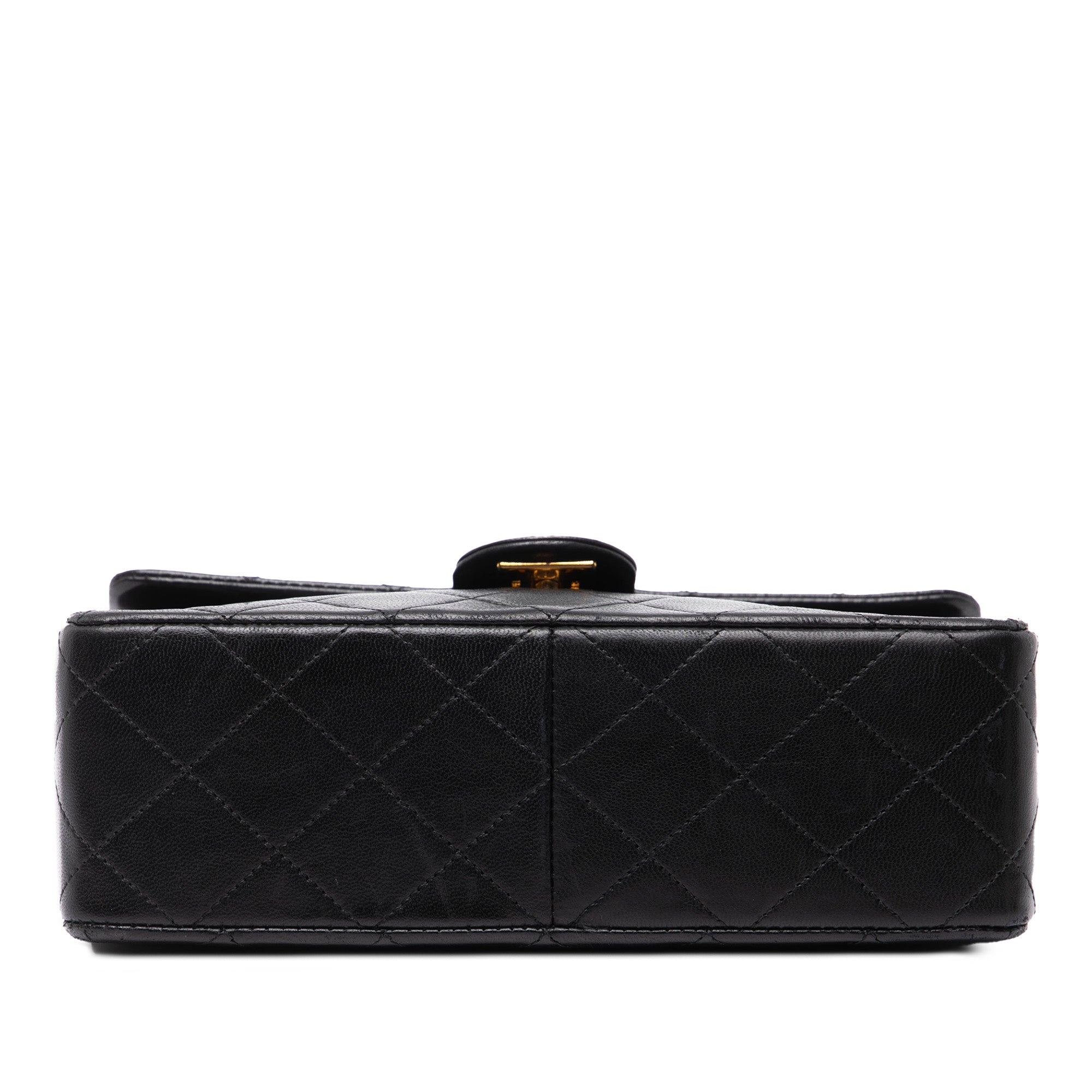 Square Quilted Lambskin Single Flap