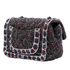 Mini Rectangular Classic Braided Tweed Single Flap