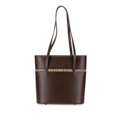 House Check Trimmed Leather Shoulder Bag