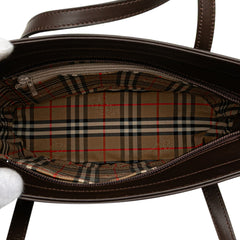 House Check Trimmed Leather Shoulder Bag
