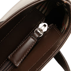 House Check Trimmed Leather Shoulder Bag