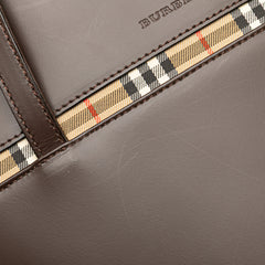House Check Trimmed Leather Shoulder Bag