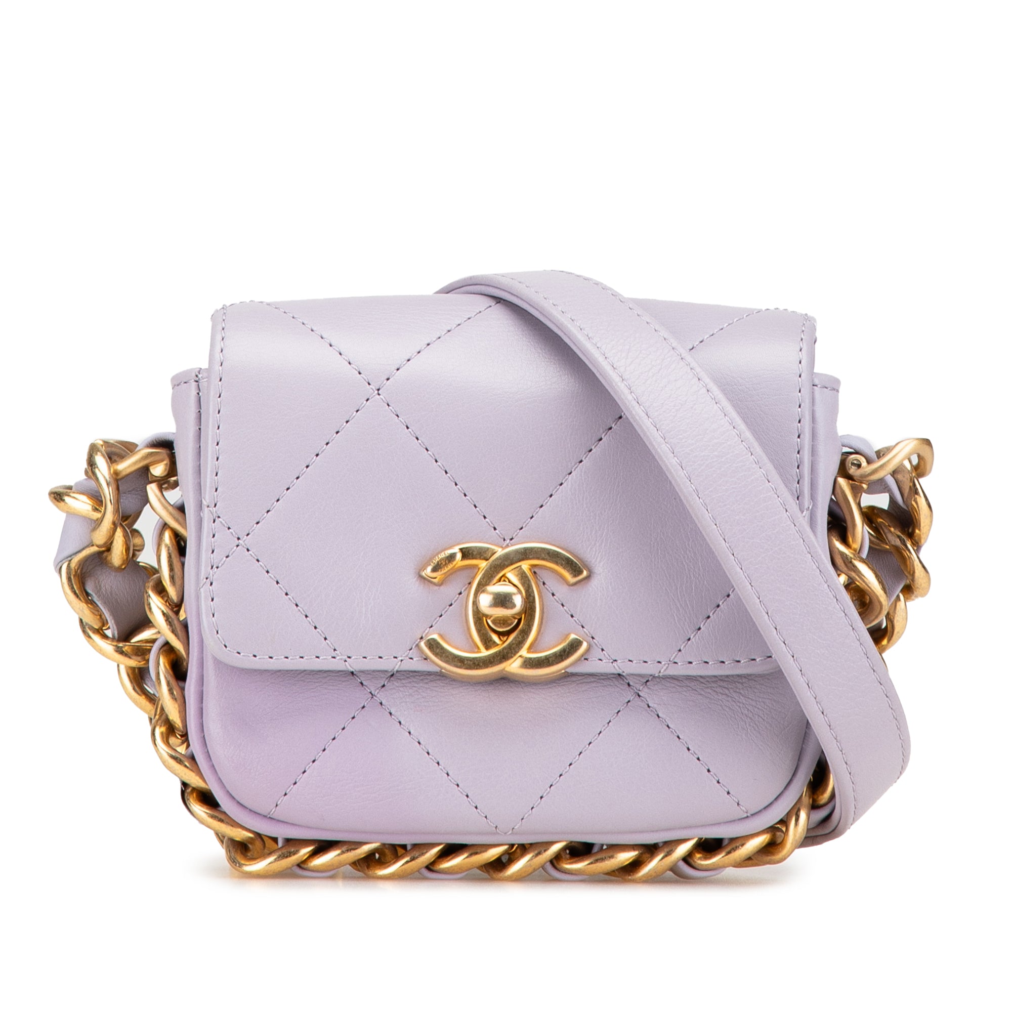 Mini Quilted Calfskin Framing Chain Flap