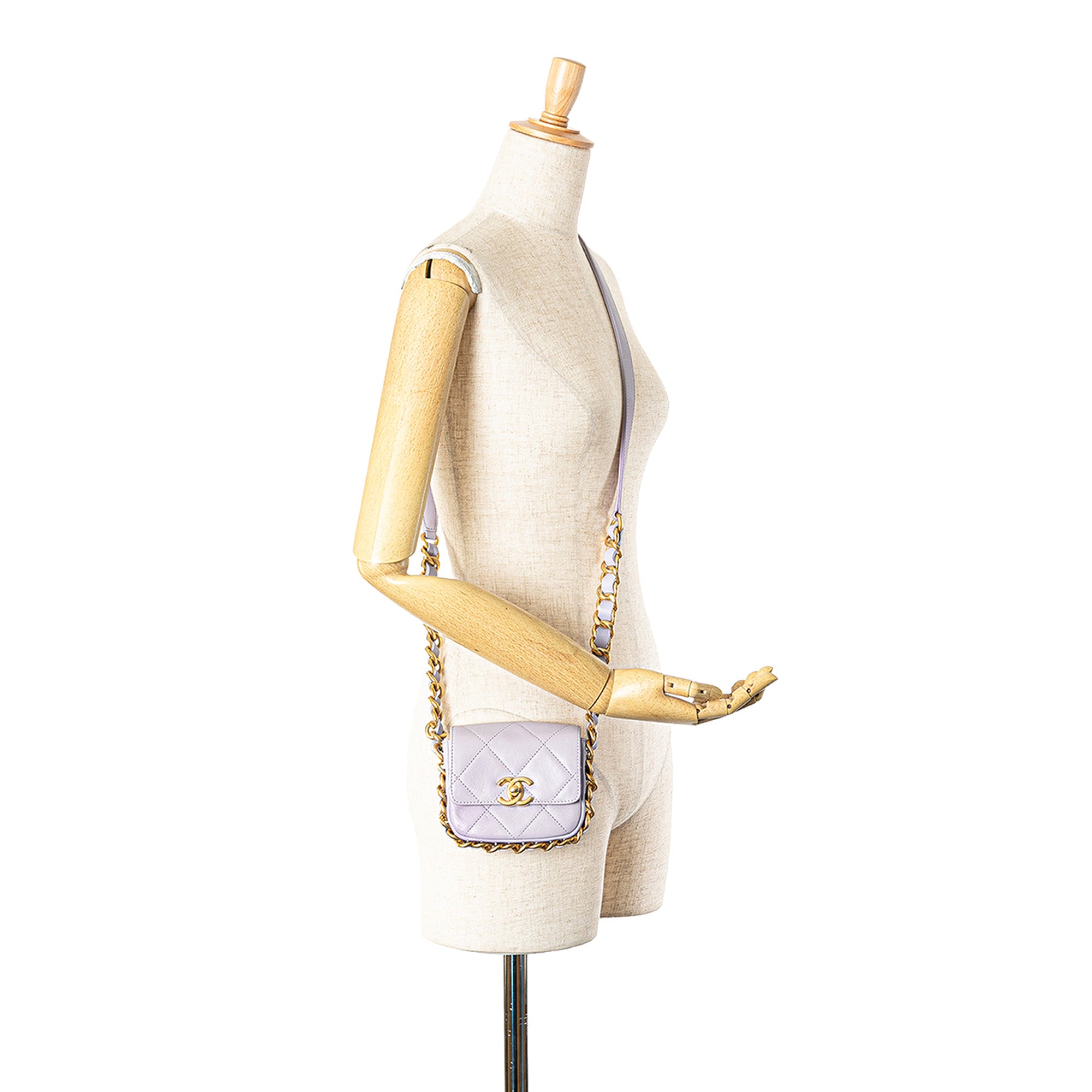 Mini Quilted Calfskin Framing Chain Flap
